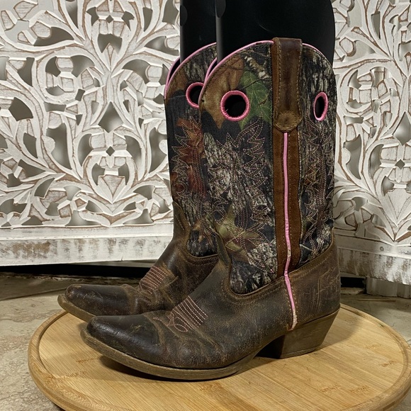 John Deere Shoes John Deere Womens Camo Cowboy Boots Pink Stitch Sz